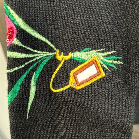 Morgan Cole Women’s Vintage Cardigan Embroidered Sequins Black Size Large NEW - Picture 4 of 12